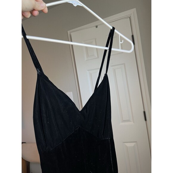 Vintage Velvet cross back Maxi Dress Babydoll fairy grunge vamp whimsigoth XS - Picture 7 of 14